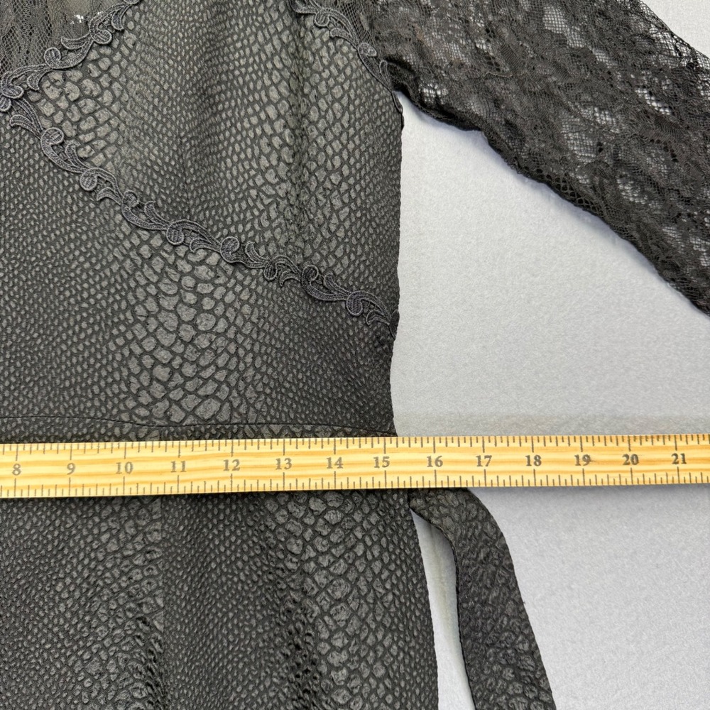 The Kooples Black Snakeskin Lace Fit Flare Dress FR1635 BLA01 Size 3 L - Picture 6 of 10